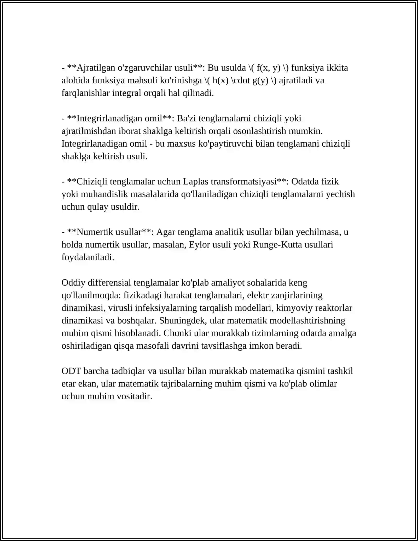 ODDIY DIFFERENTSIAL TENGLAMALAR SISTEMASI 4