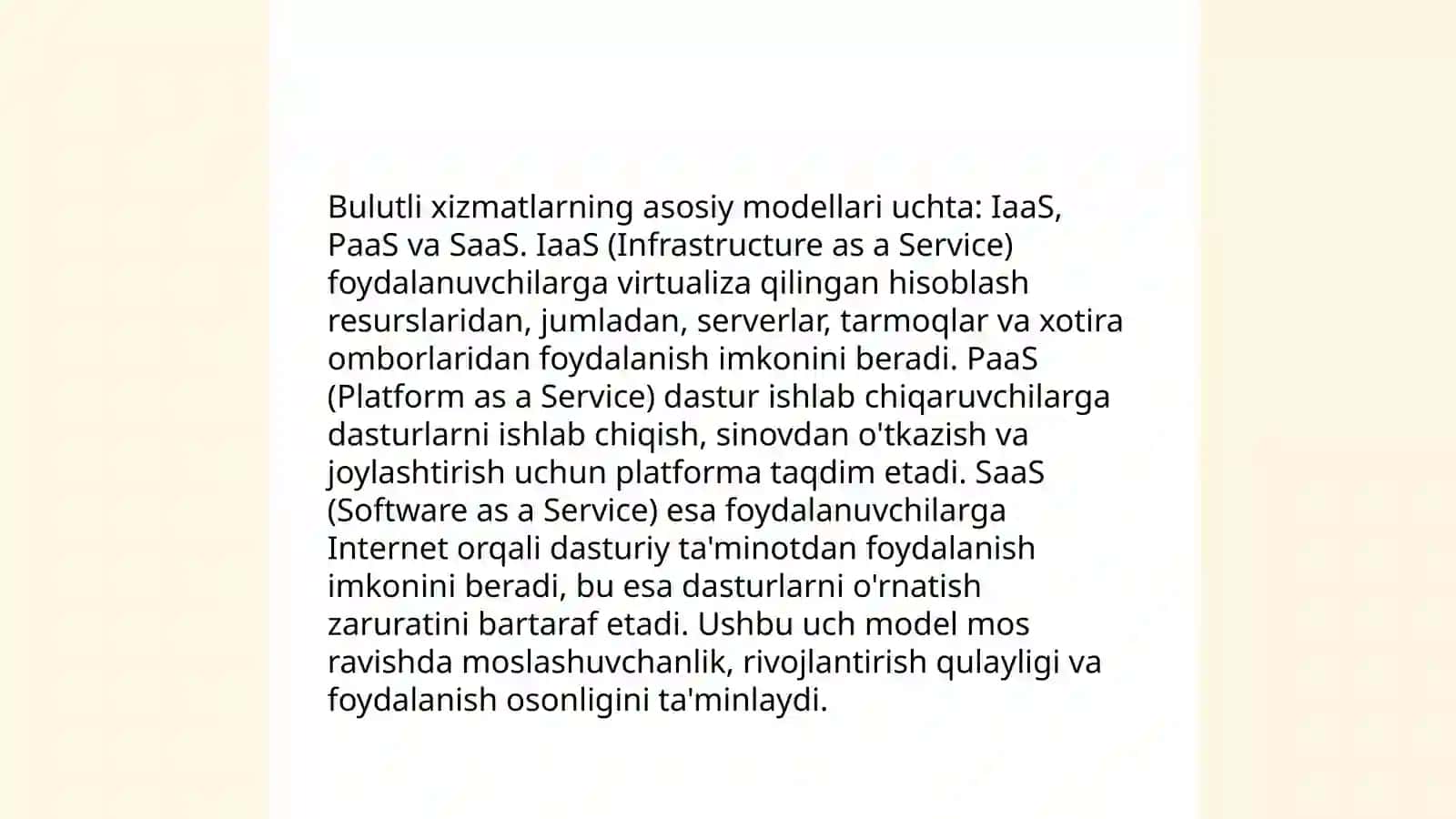 Bulutli texnologiyalar va ular bilan ishlash 4