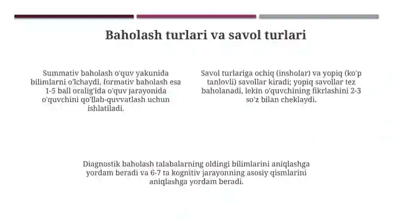 Yozma baholash usullari 4