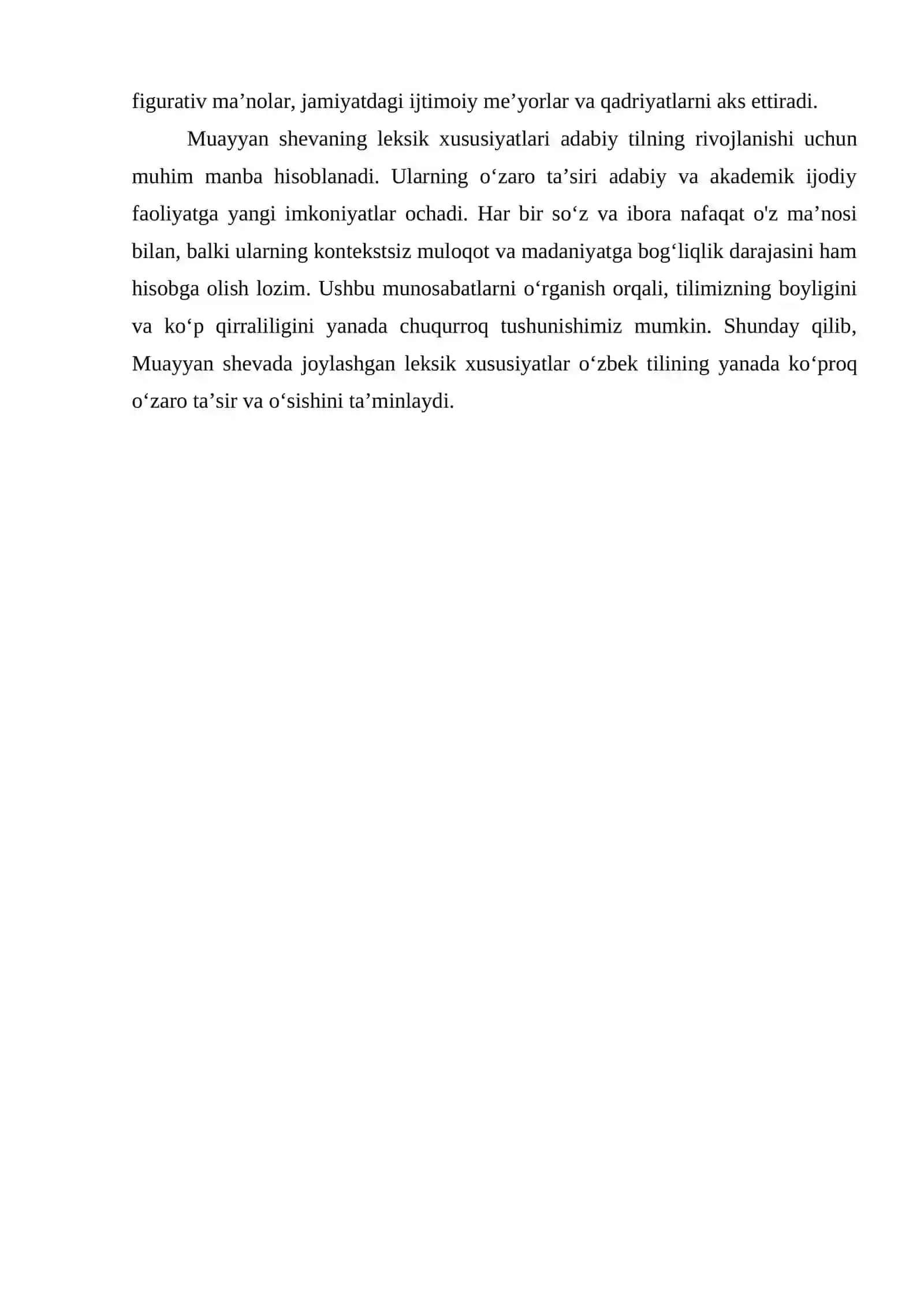 MUAYYAN SHEVADA DIALEKTAL SOʻZ TURLARI VA AYRIM OLINGAN SHEVANING LEKSIK XUSUSIYATI 4