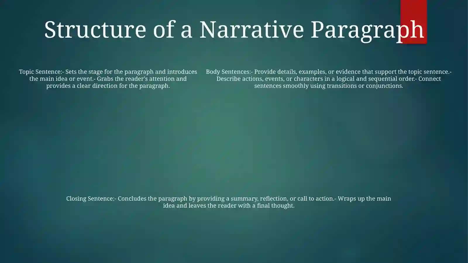 Narrative Paragraph Writing 4