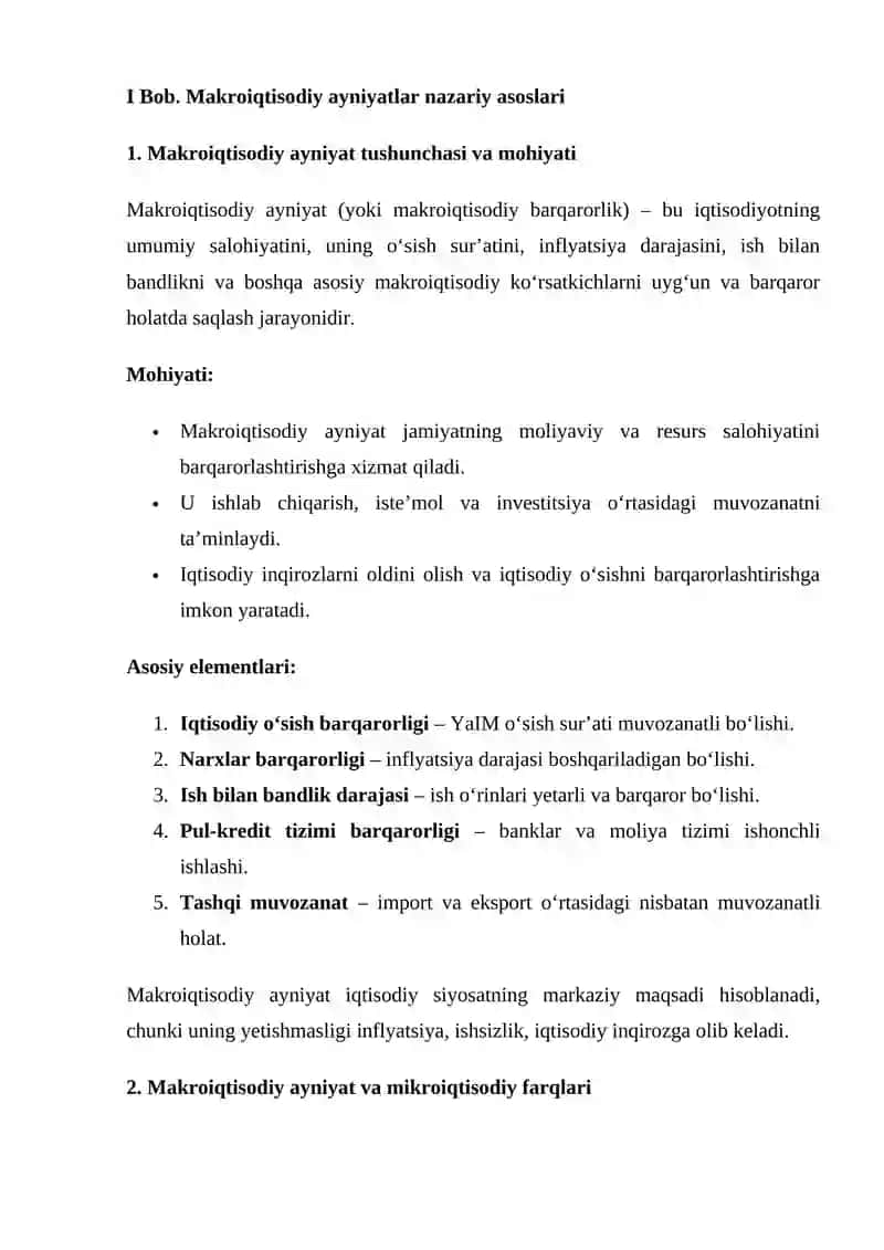 MAKROIQTISODIY AYNIYATLAR 4