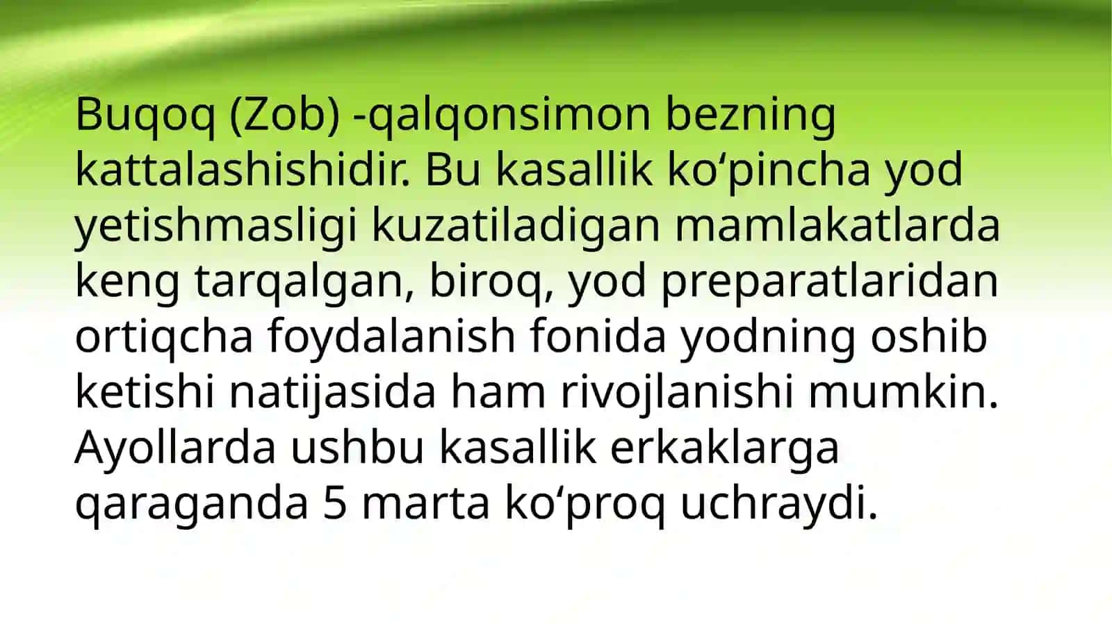 BIOKIMYO FANI DAVOLASH USULLARI 4