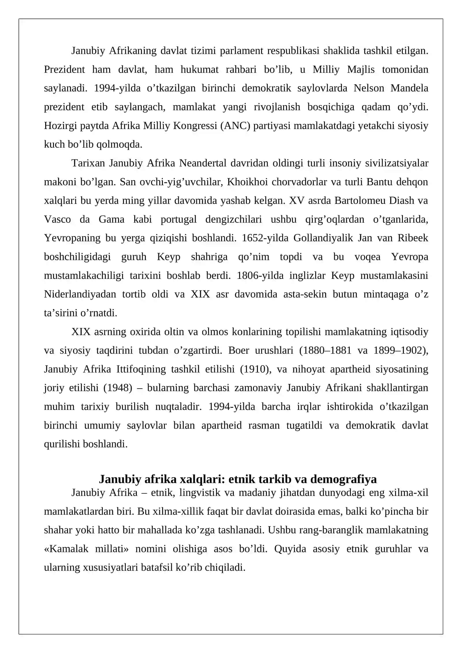 Janubiy afrika xalqlari xo’jaligi va madaniyati 4