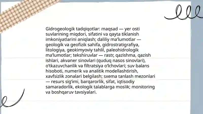 Yer osti suvlari hisobiga suv ta'minoti sxemalari 4