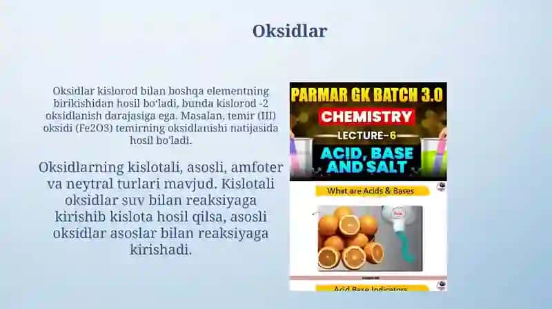 Oksidlar, asoslar, kislotalar va tuzlar 4