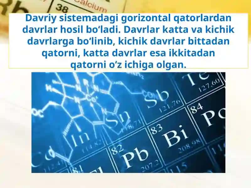 Kimyoviy elementlar davriy sistemasi 4