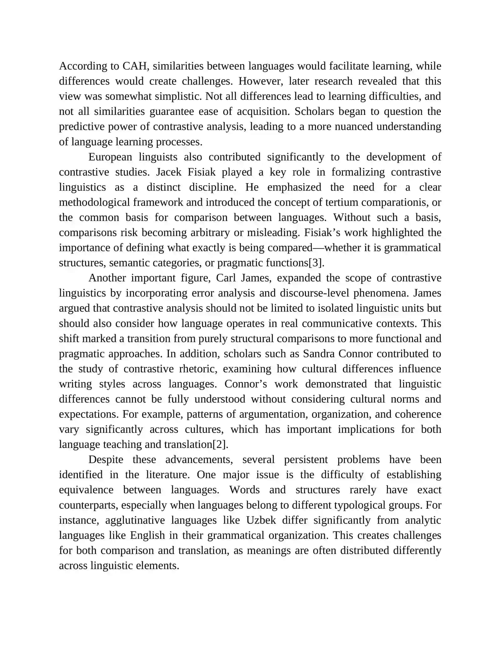 Problems of comparative and contrastive linguistics 4