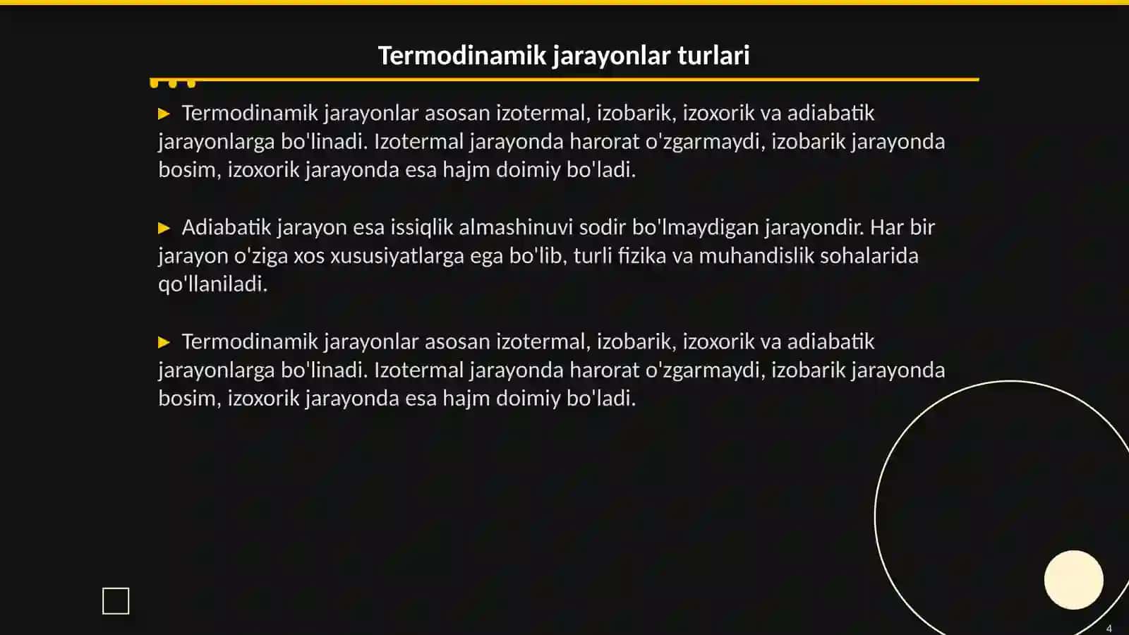 Termodinamik jarayonlar 4