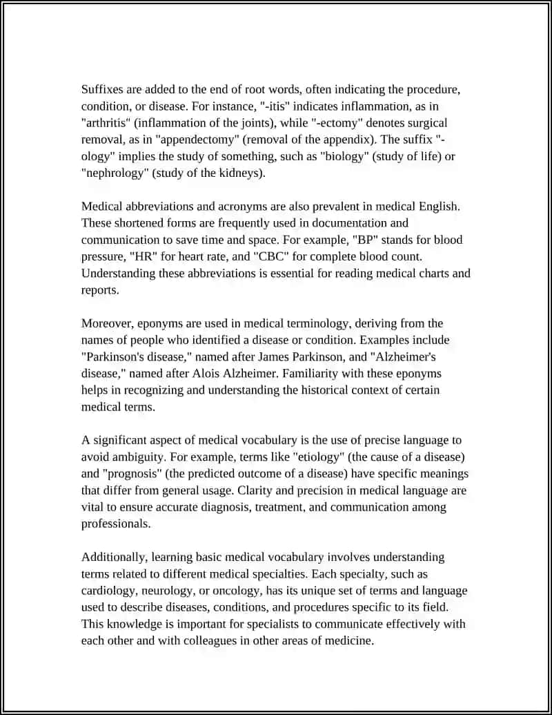 INTRODUCTION TO MEDICAL ENGLISH 4