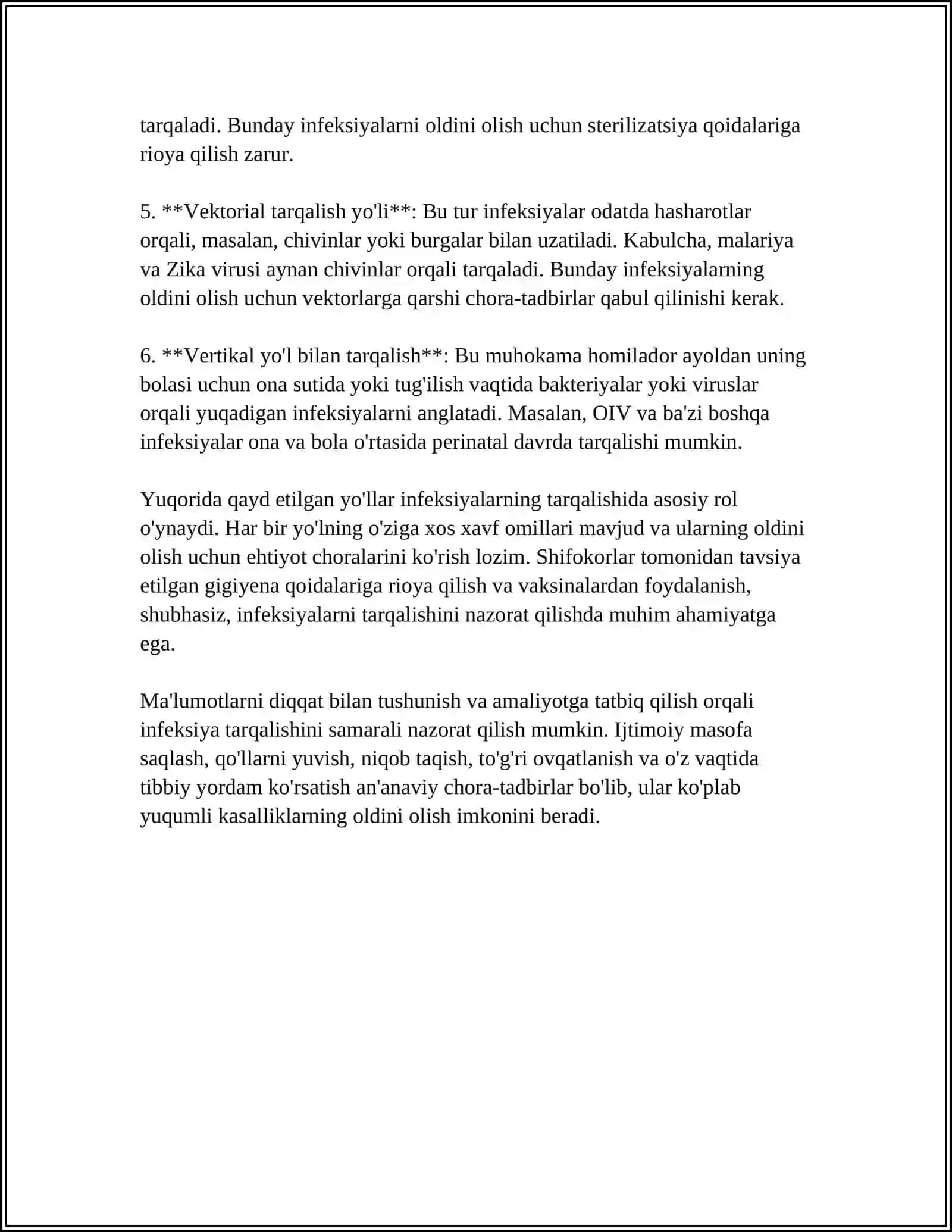 REFERAT INFIKSIYANI TARQALISH YULLARI VA UNI OLDINIOLISH 4
