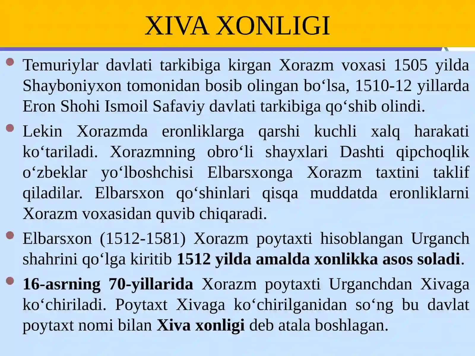 XIVA XONLIGI MADANIYATI VA SAN’ATI 4