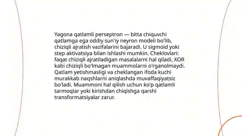 Suniy neyron tarmoqlar 4