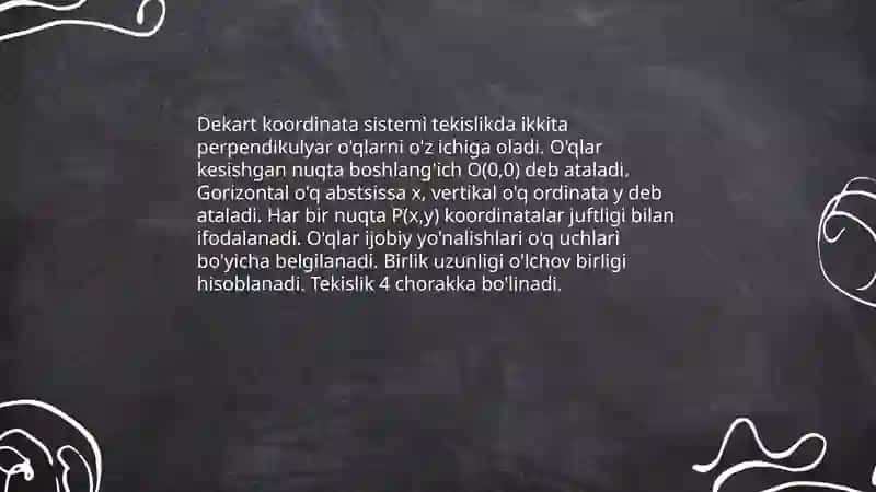 TEKISLIKDA AFFIN VA DEKART KOORDINATALAR SISTEMASINI ALMASHTIRISH 4