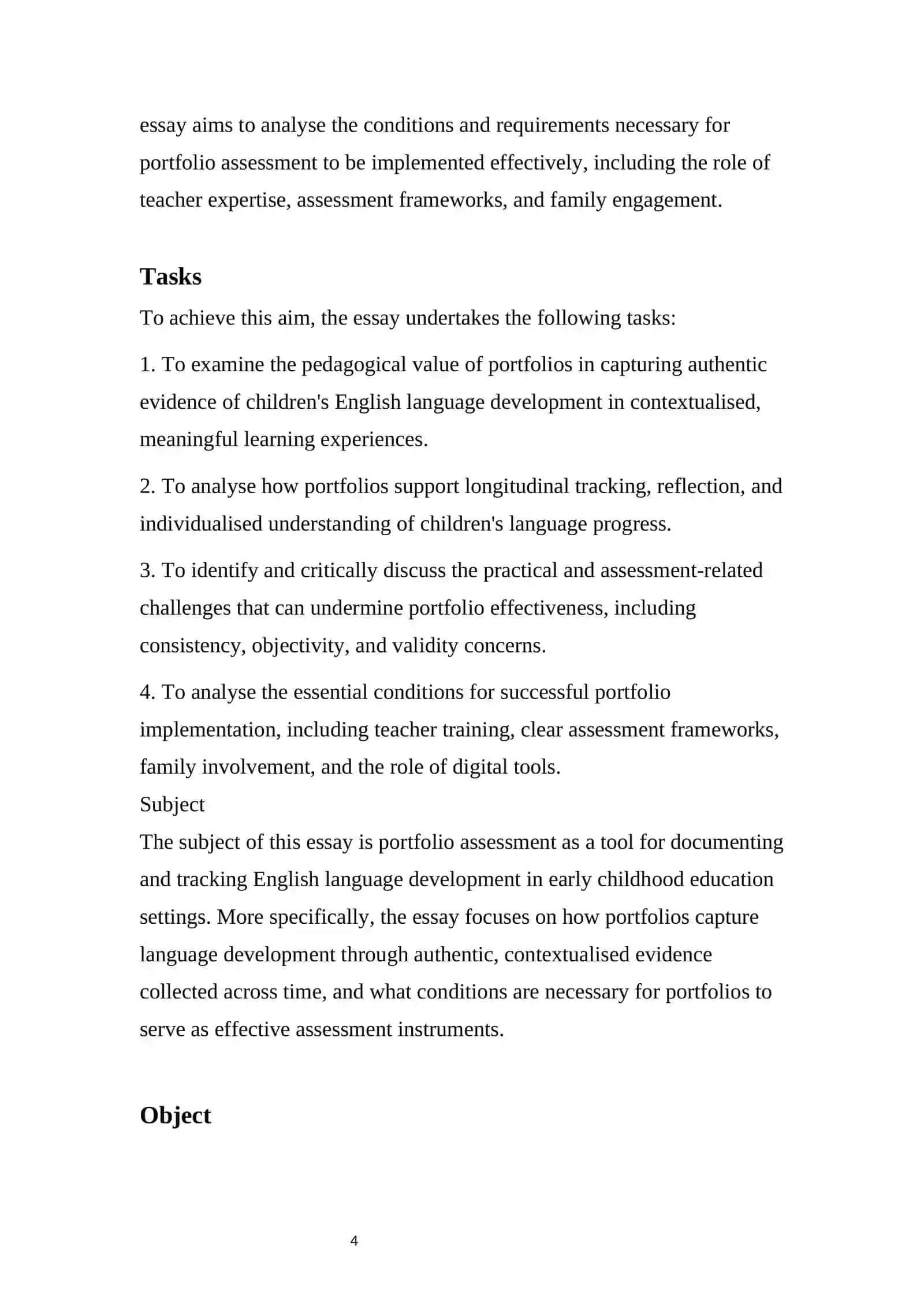 The Educational and Developmental Value of Portfolios in Tracking English Language Development 4