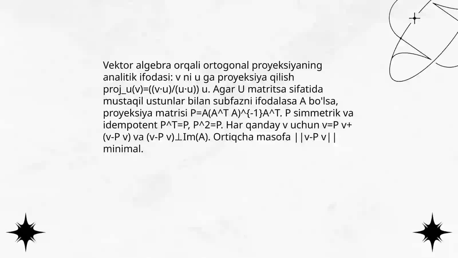 Fazoda ortogonal proyeksiya 4