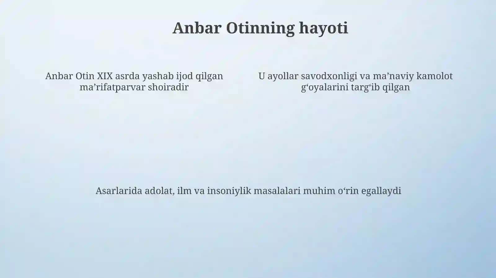 Anbar Otin va "Qarolar falsafasi" asarining tahlili 4