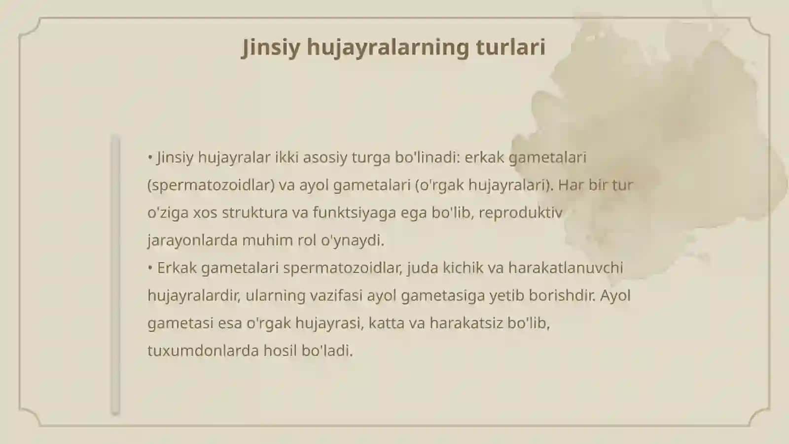 Jinsiy hujayralar (gametalar) 4