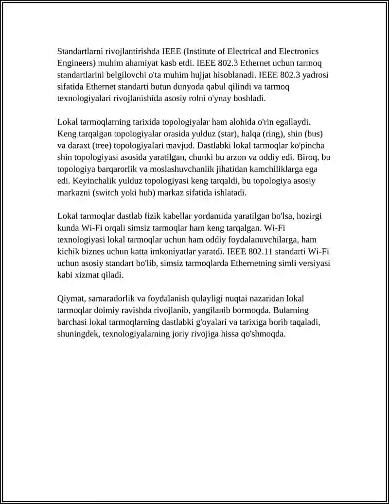 LOKAL TARMOQ TEXNOLOGIYALARI 4