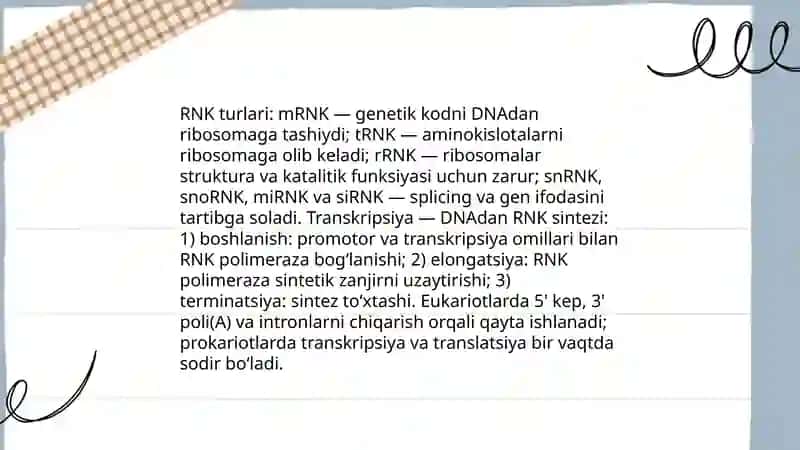 Hayotning molekulyar darajasi 4