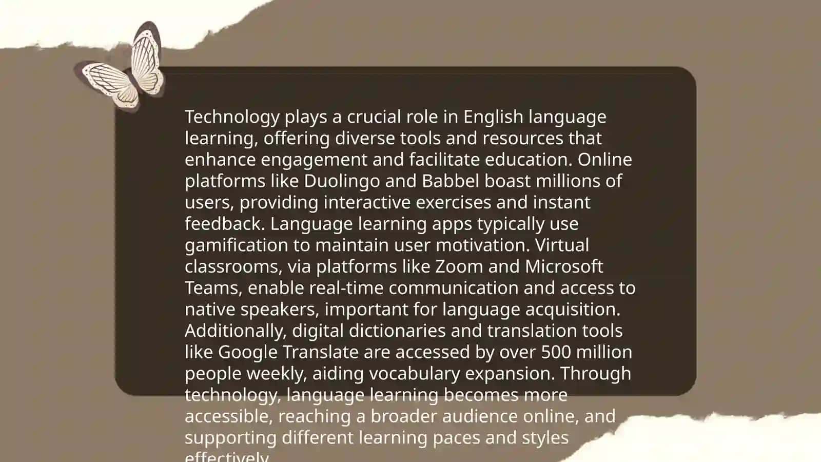 Plan: 1. The Evolution of English Language Teaching Methodologies 2. The Role of Technology in English Language Learning 4