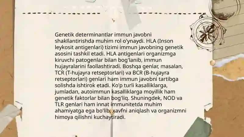 Immun javobning genetik nazorati 4