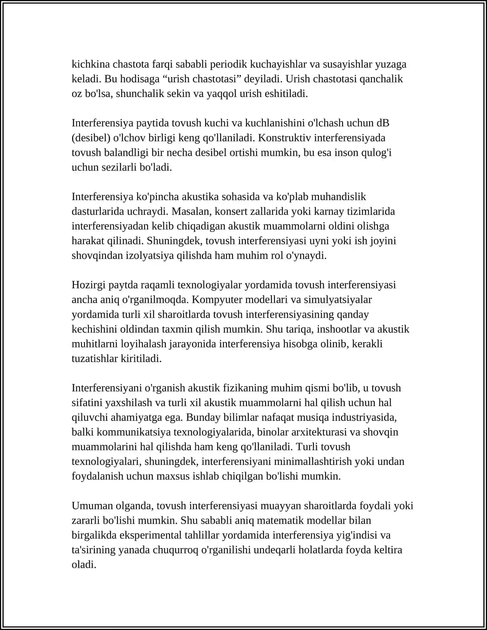 MUSTAQIL ISH Mavzu: INTERFERNSIYA HAQIDA 4