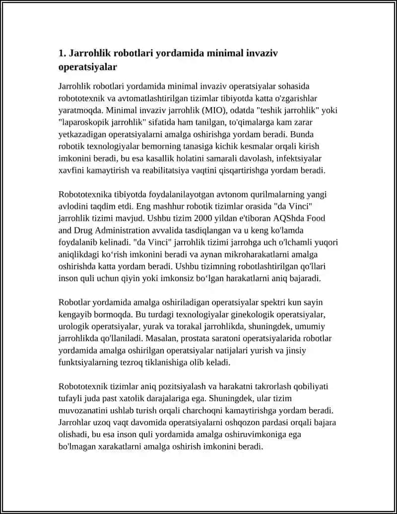 TIBBIYOTDA ROBOTOTEXNIKA VA AVTOMATLASHTIRILGAN TIZIMLAR 4