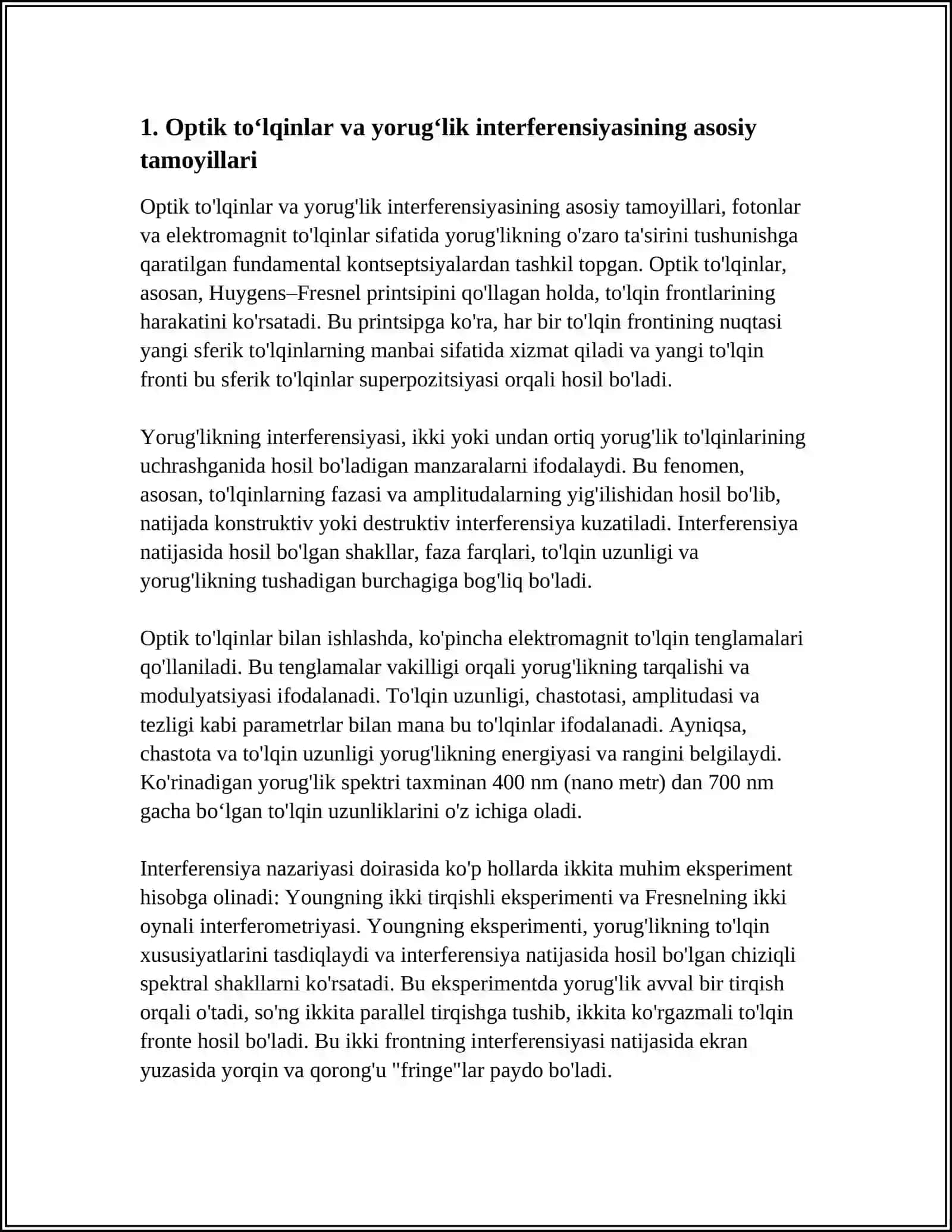 TULQIN OPTIKASI.YORUGʻLIK INTERFERENSIYASI 4