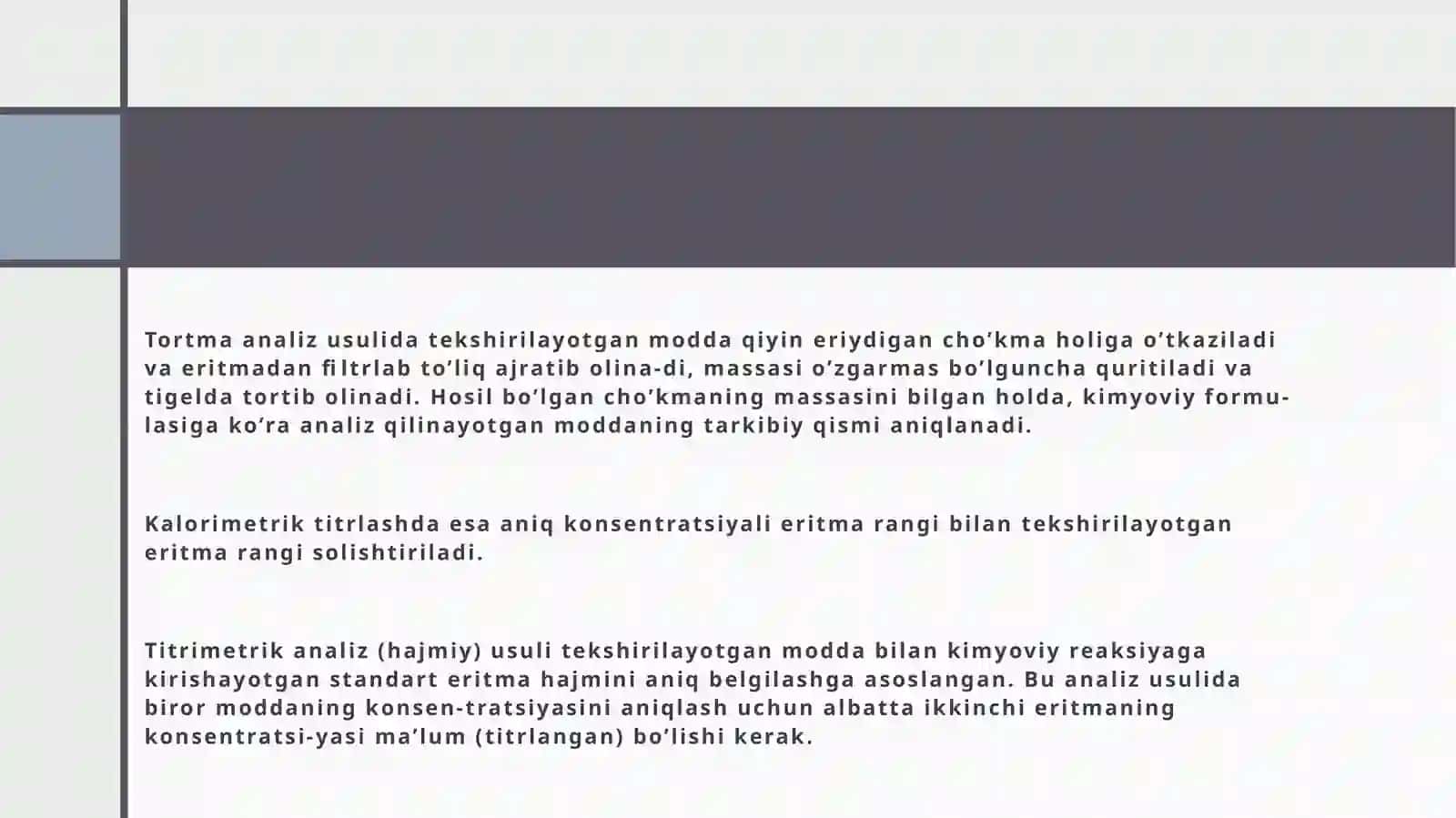 Titrlash jarayoni.Ishchi eritma.Ekvivalent nuqtani aniqlash 4