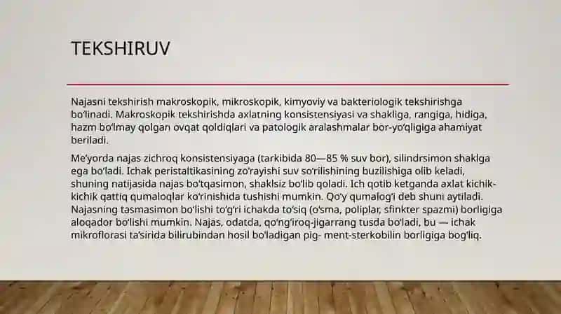 Najasni tekshirish-koprogramma 4