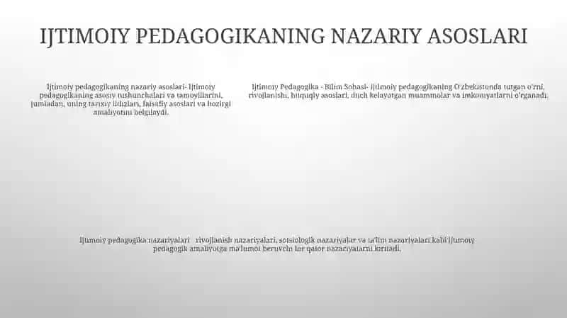 Ijtimoiy Pedagogika - Bilim Sohasi 4