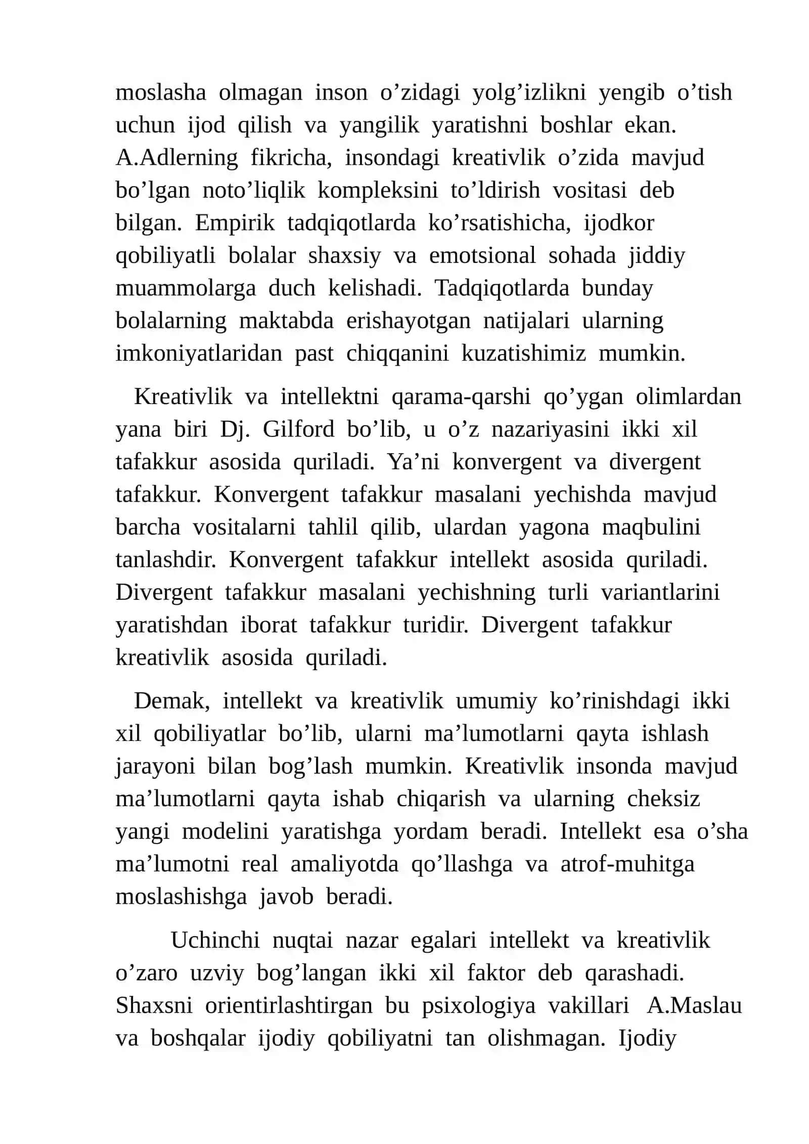 Intellekt va kreativlik nazariyalari 4
