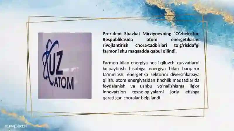 Atom energiyasidan tinchlik maqsadlarda foydalanish prinsplari 4