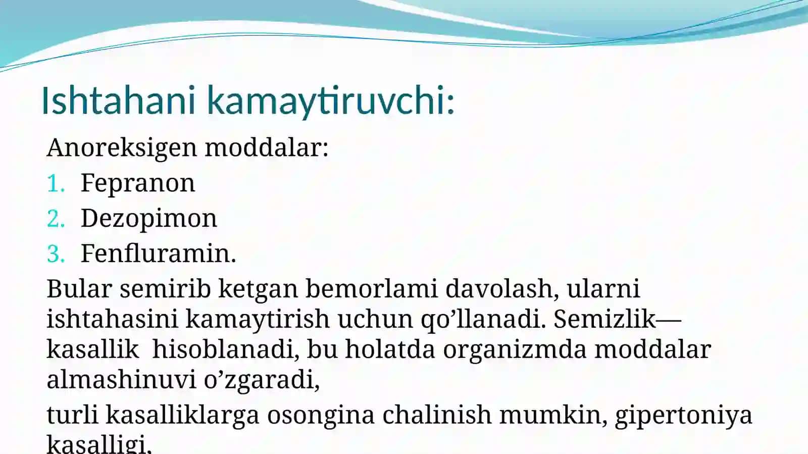 Meda-ichak faoliyatiga ta’sir etuvchi moddalar 4
