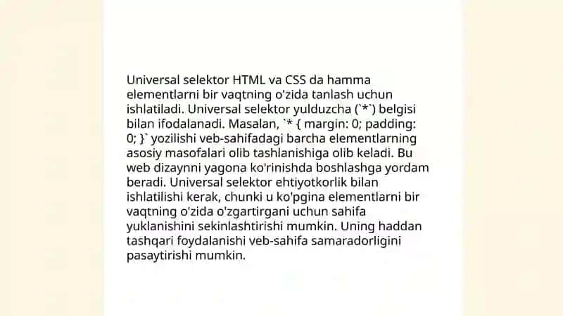 CSS Universal selektor 4