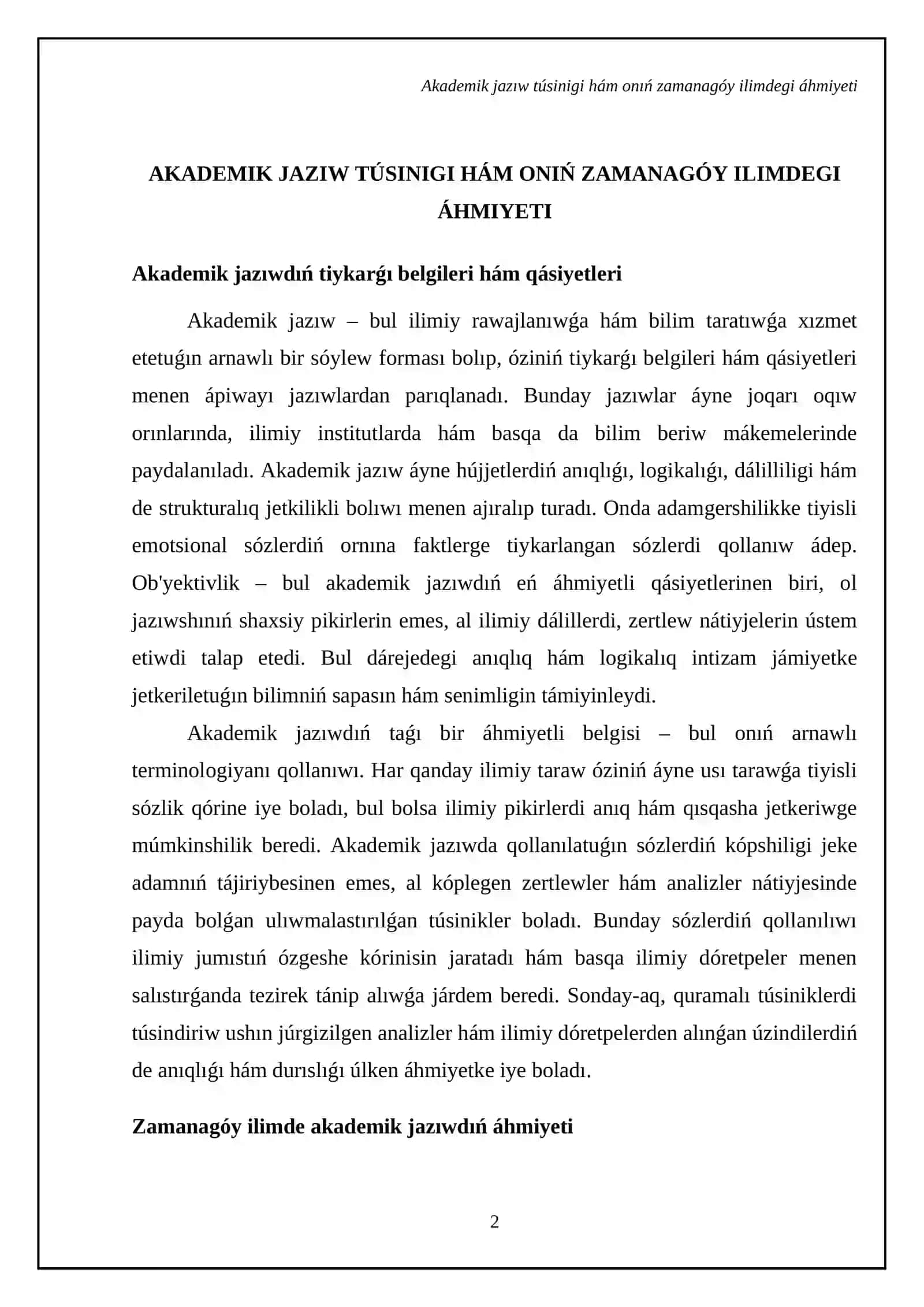 Akademiyalıq jazıw 4