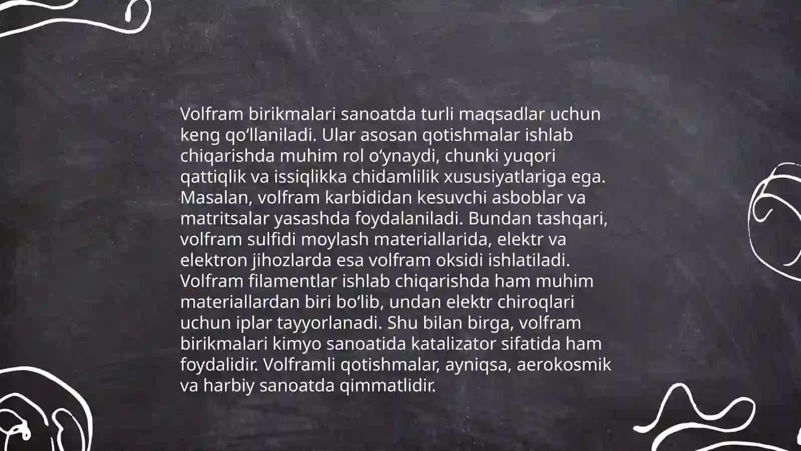 Volfram birikmalari va ularning xossalari 4