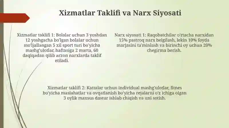 Biznes-reja va Bozor Tahlili 4