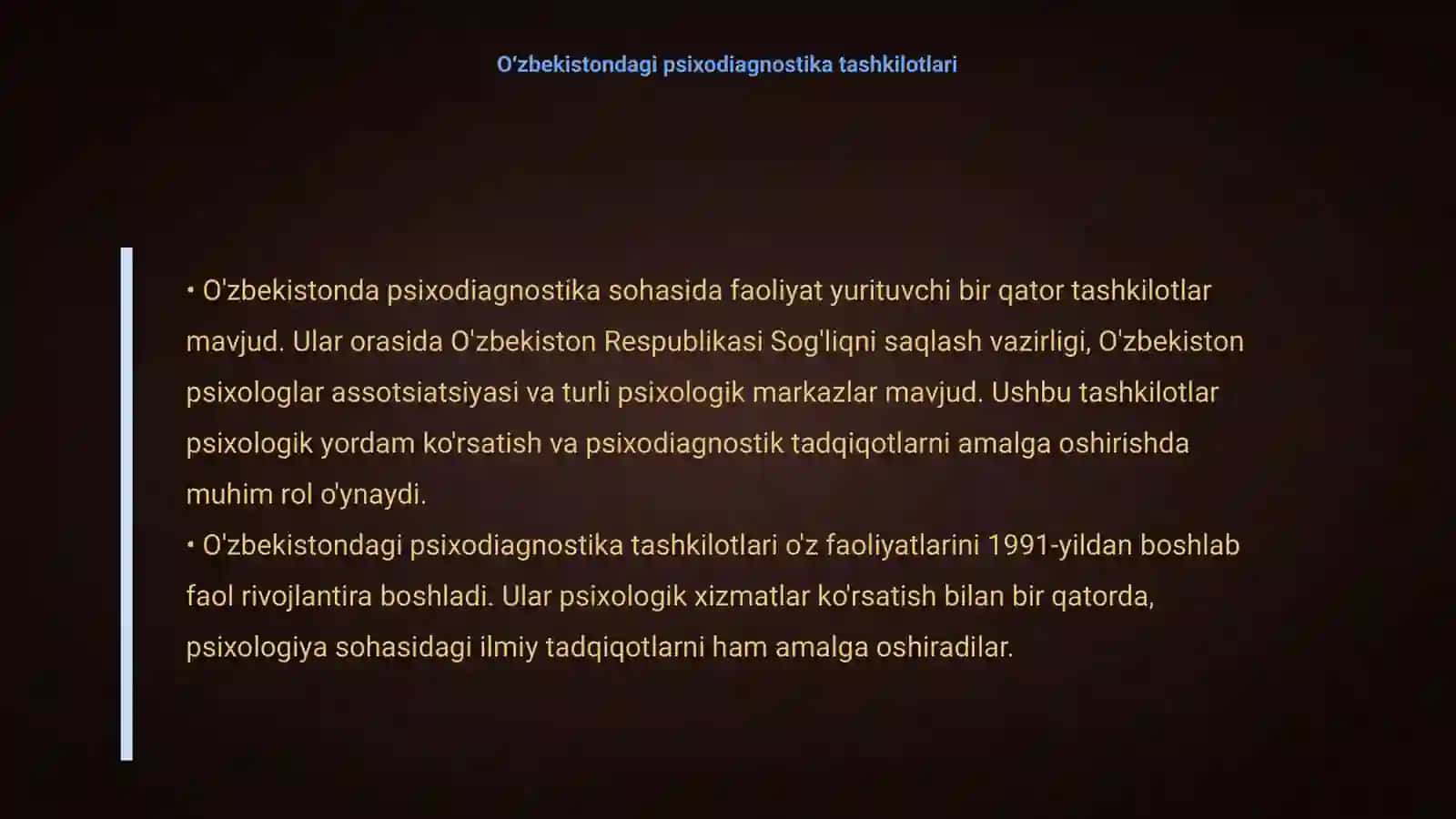 Oʻzbekistonda psixodiagnostikaning rivojlanish tarixi 4