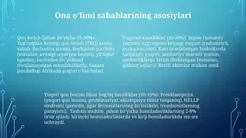 Onalar o‘limi va rivojlanishi sabablari 4