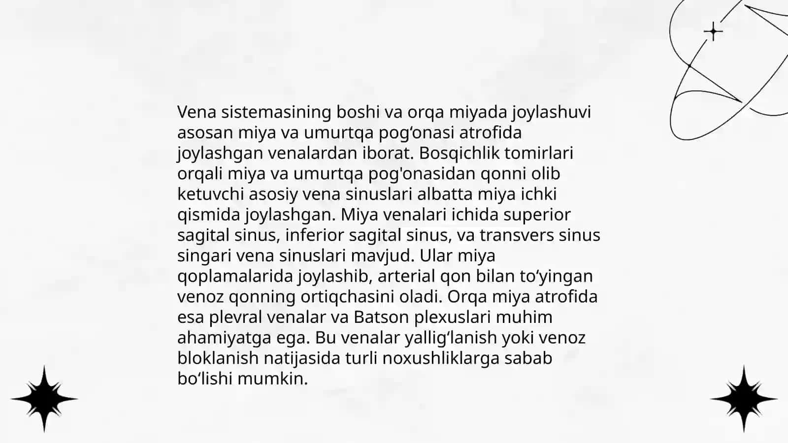 Bosh miya pardalarining vena boʻshliqlari va sistemalari 4