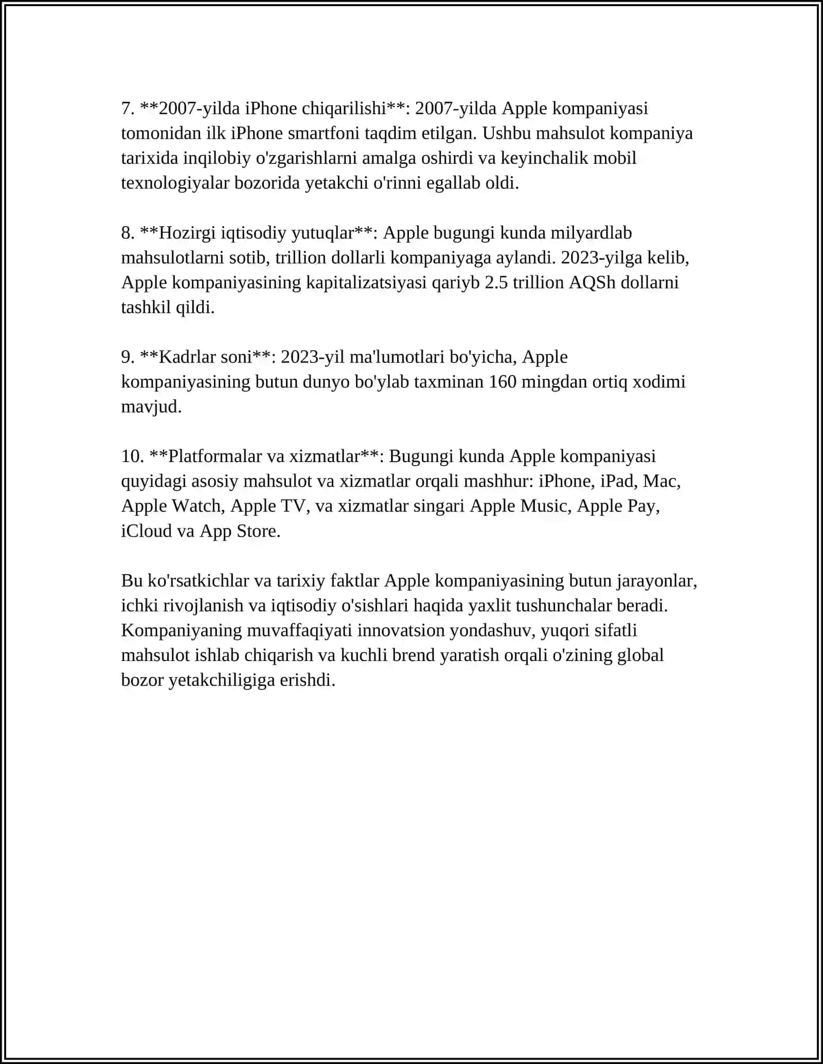 APPLE KOMPANIYASINING RIVOJLANISH TARIHI 4