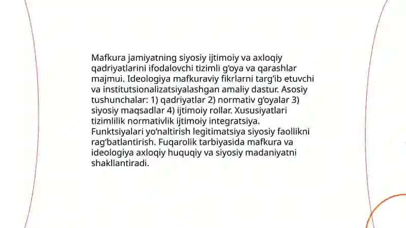 Fuqarolik tarbiyasi mafkuraviy tarbiya 4