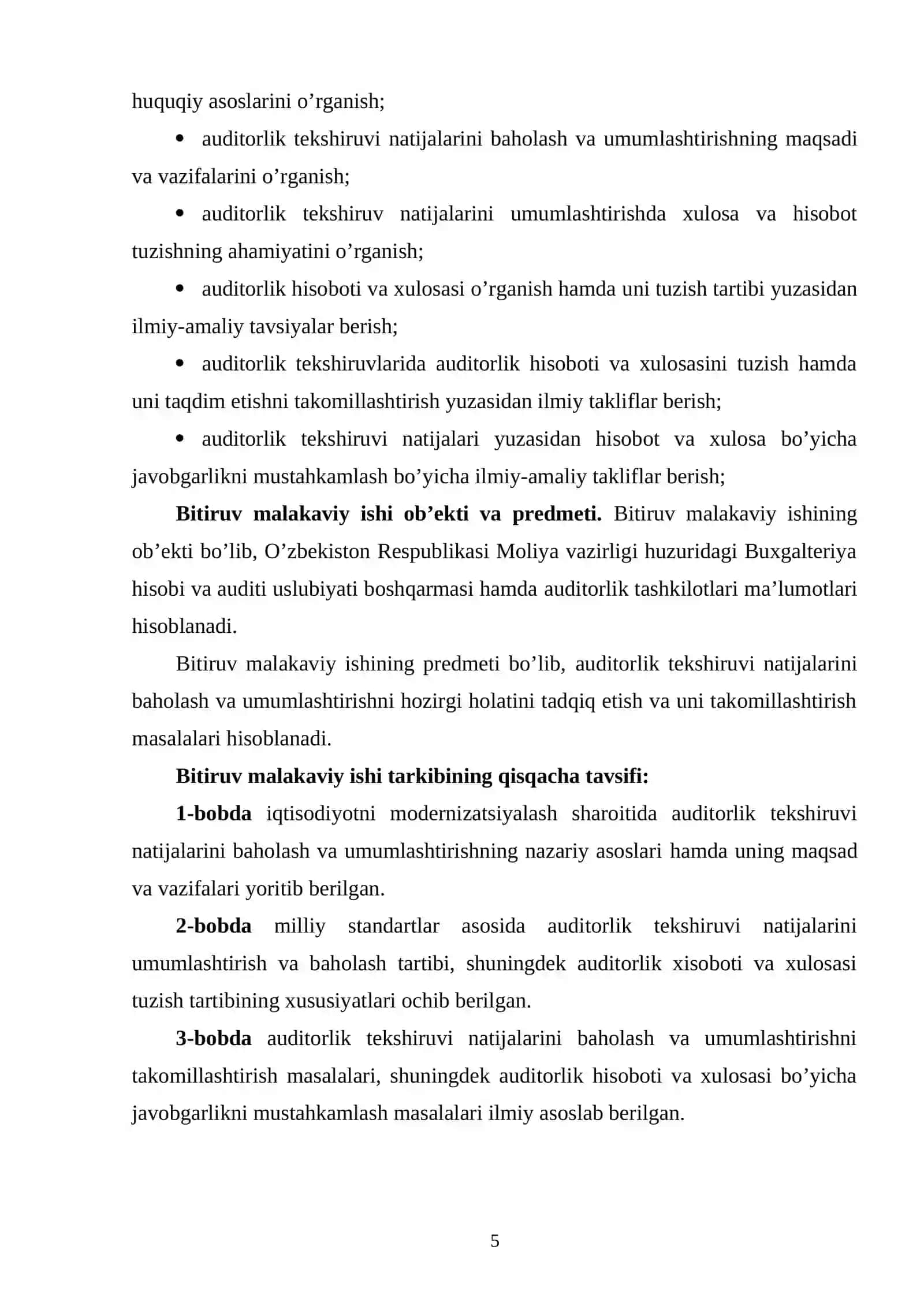 Auditorlik tekshiruvi natijalarini baholash va umumlashtirish 4