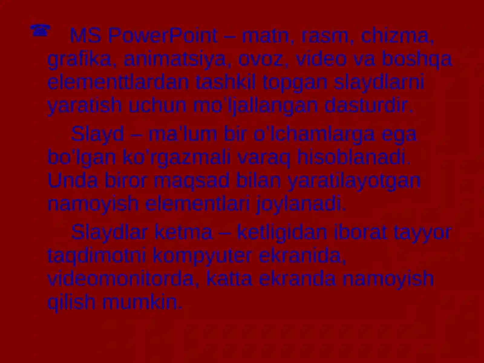 MS PowerPoint dasturi 4