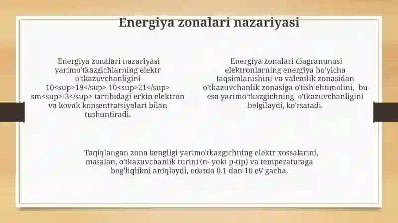 Yarimo'tkazgichlar: Tuzihishlar va Xossalari 4