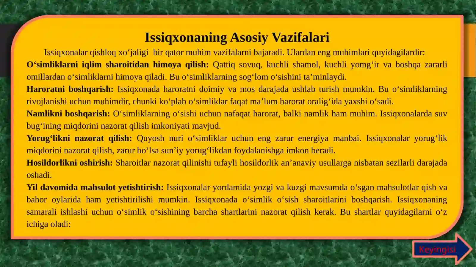 ISSIQXONA TURLARI VA UNING XUSUSIYATLARI 4