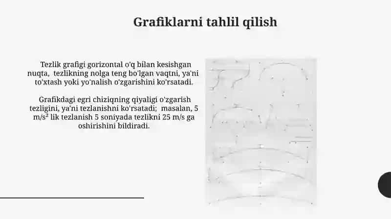 Tezlik va tezlanish grafiklarini qurish 4