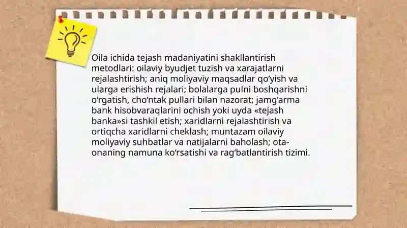 Bolalarga byudjet tuzishni o'rgatish dasturi 4